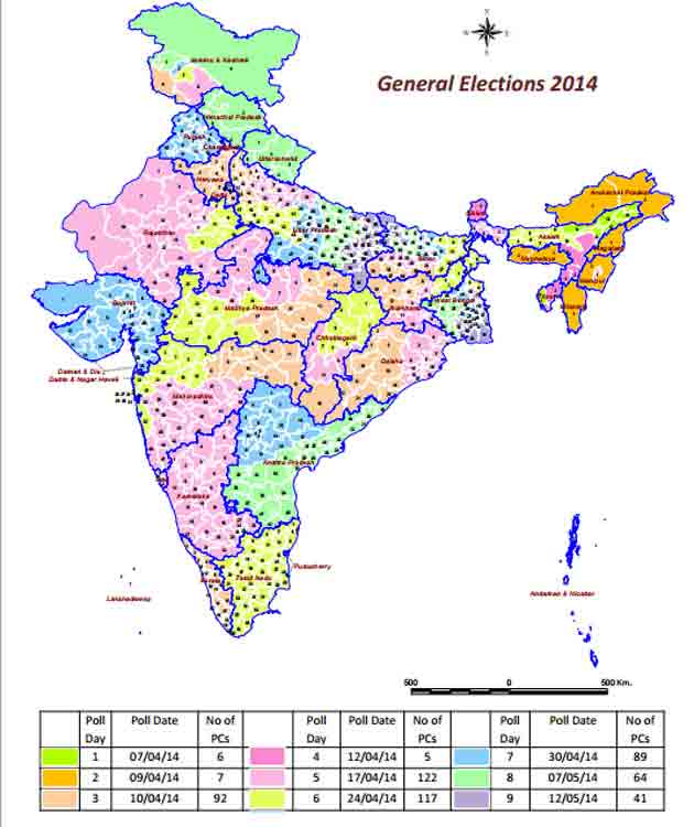 India will go to polls for the 16th Lok Sabha in nine phases.