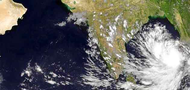 Satellite image of cyclone Hudhud taken at 2:30 PM (IST), October 10, 2014