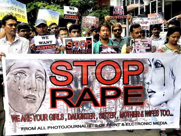 A protest against increasing incidents of rapes in the national capital.