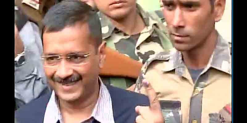 Delhi Elections Live: Caste your vote: AAP chief Arvind Kejriwal says while showing the ink mark on his finger as voting began in Delhi at 8 am.