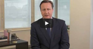 David Cameron appeals to UK voters to vote for Conservative.