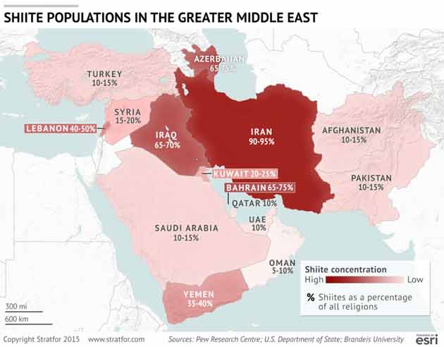 Shiite population in the Greater Middle East