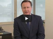 David Cameron appeals to UK voters to vote for Conservative.