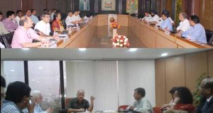 Delhi Dy CM Manish Sisodia holding a meeting at Delhi secretariat.